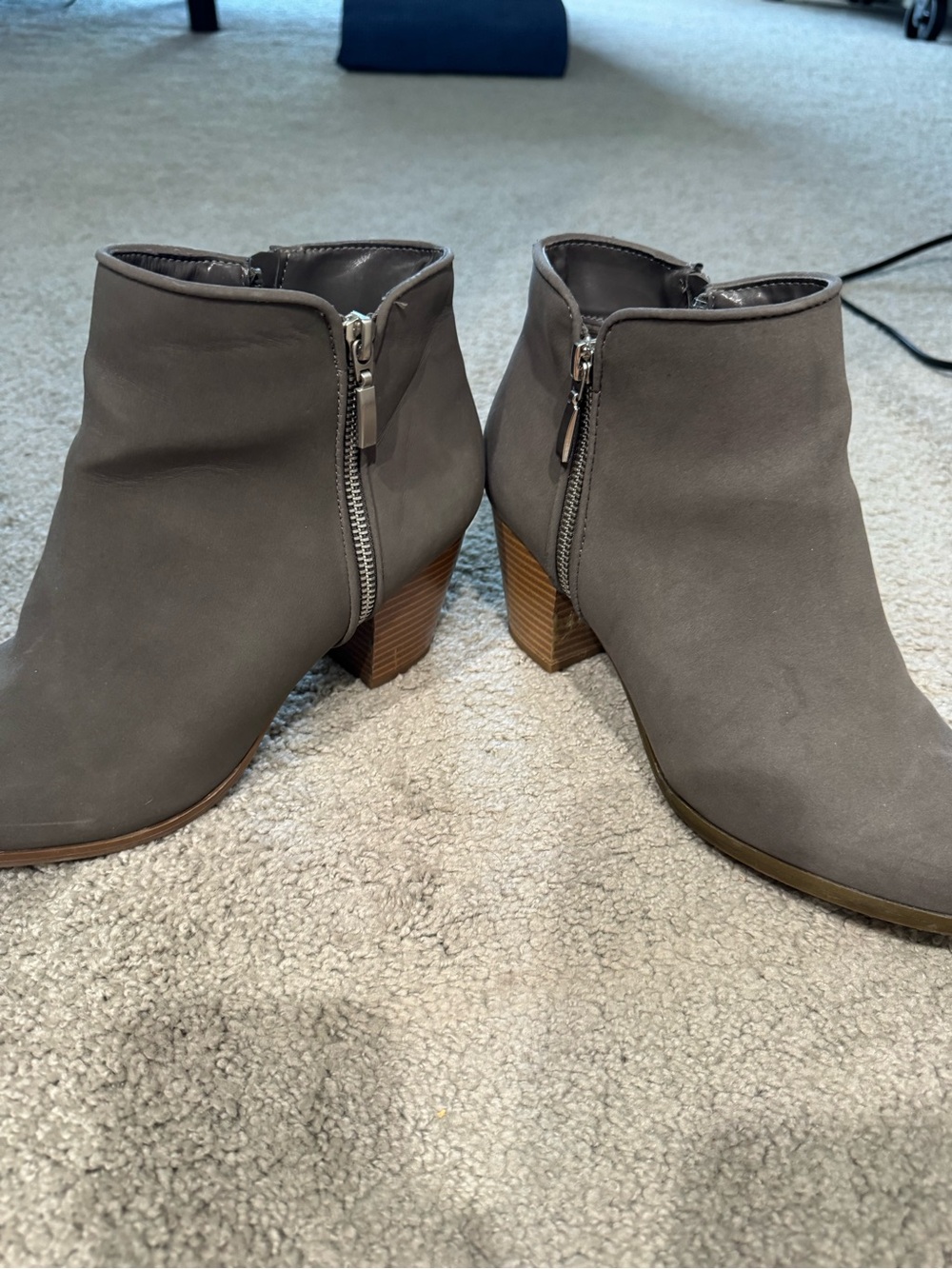 Style & Co. Gray Suede Ankle Booties with Side Zip